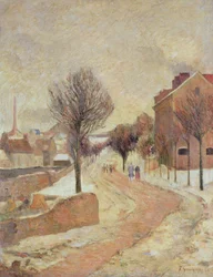 Förort under snö (vinterdagen), 1886